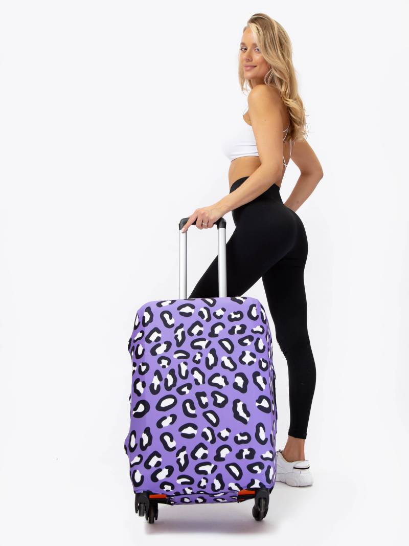 Чехол для чемодана «В фиолетовом (леопард)»